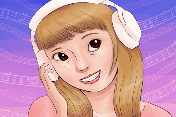 Image intitulée Girl with Down Syndrome Listens to Music.png